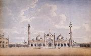 unknow artist View across the Courtyard of  the Jama Masjid in Delhi oil painting picture wholesale